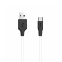 Дата-кабель hoco. X21Plus, 2.4A, USB - Type-C, 1м. Цвет: черный/белый