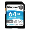 Карта памяти Kingston Canvas Go Plus SDXC 64GB UHS-I U3 V30, class10, 170/70 Mb/s